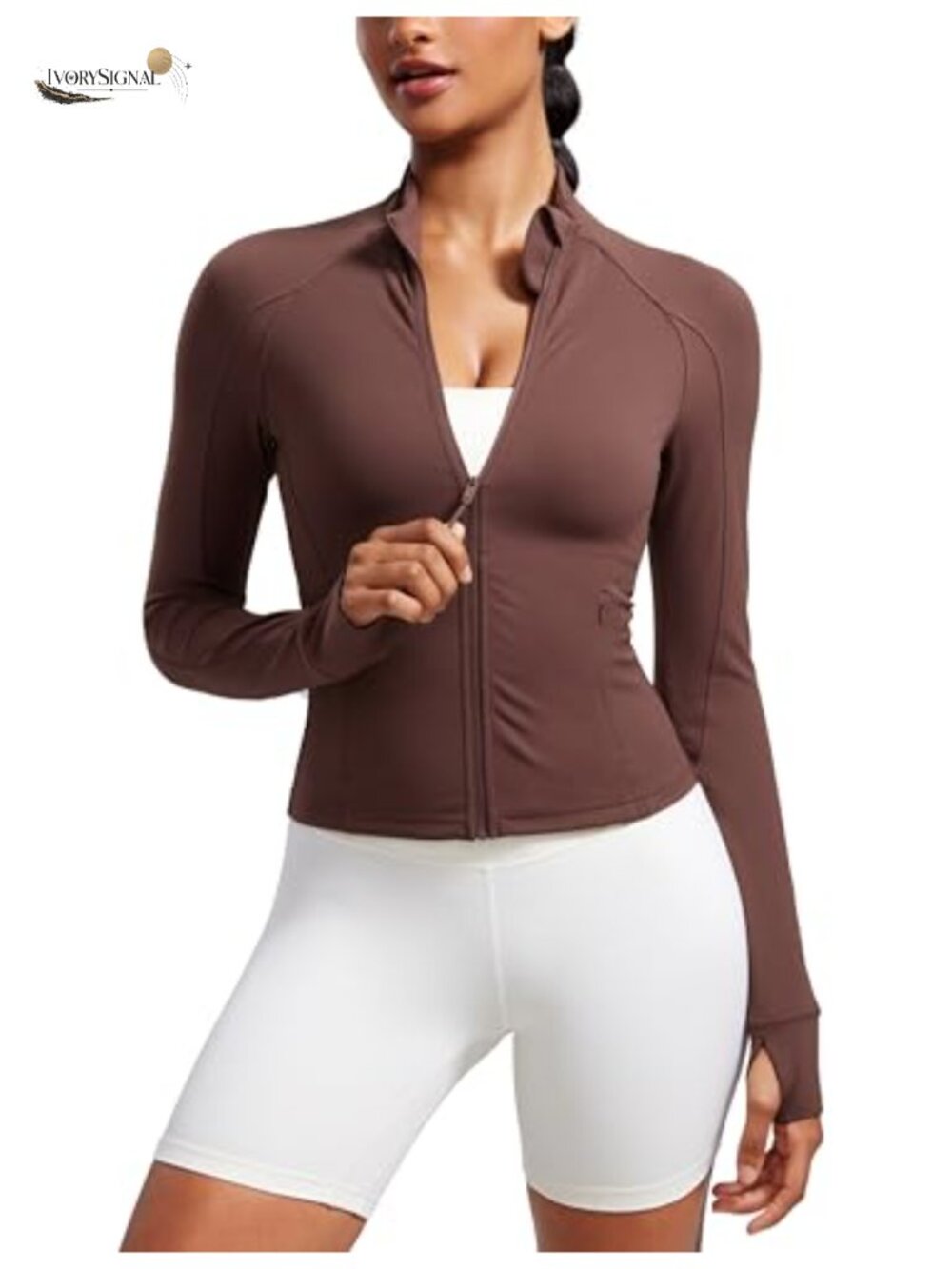 Butterluxe Waist Length Athletic Jacket with Thumbholes
